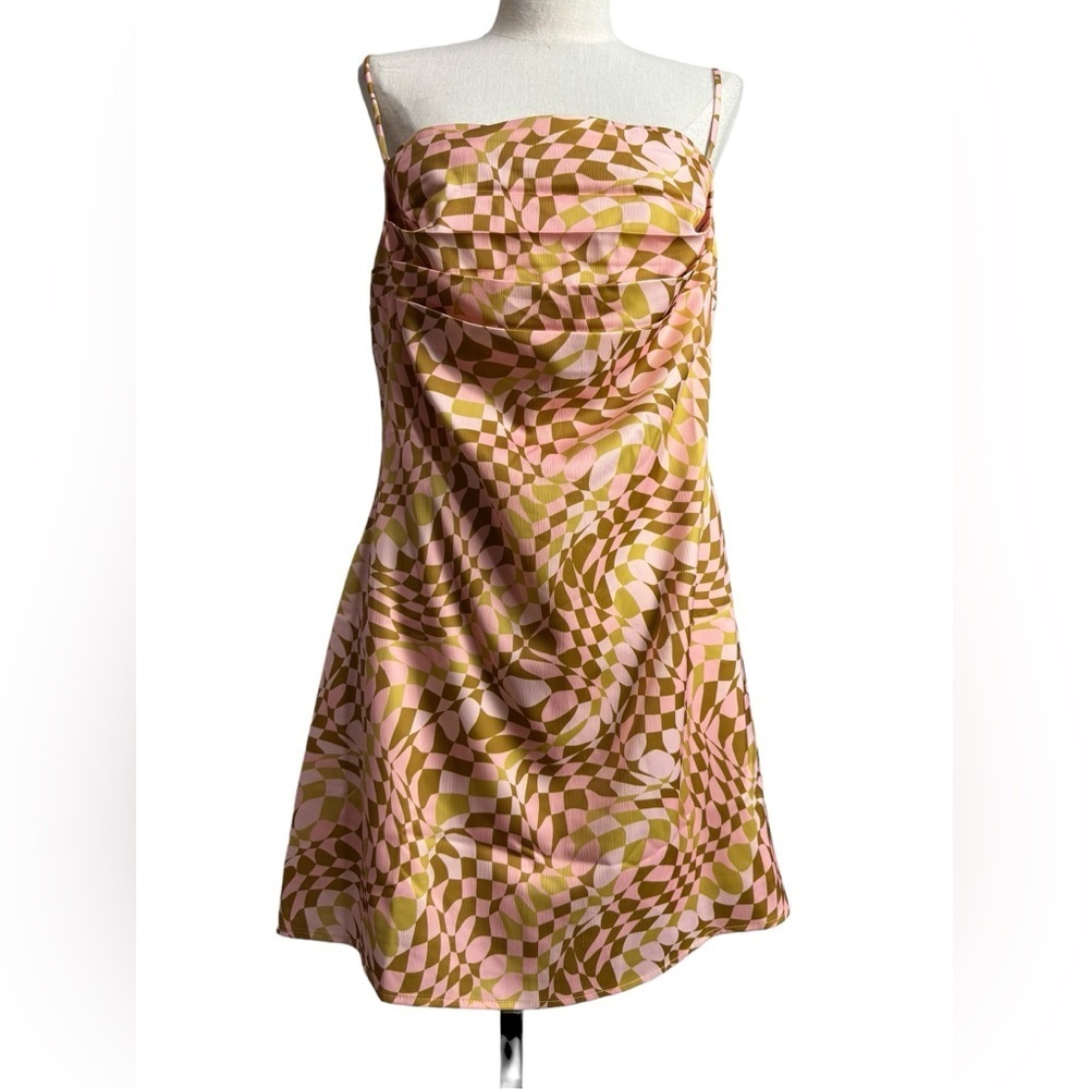 AFRM Doss Pleated-Front A-Line Mini Dress Large - Picture 5 of 7